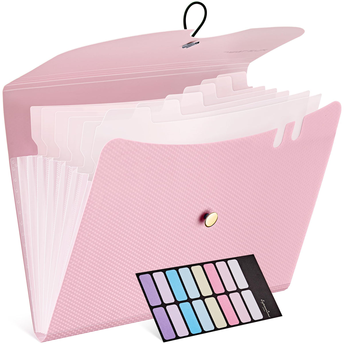JARLINK 7 Pockets Expanding File Folder, A4 Accordion folders, Pink