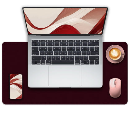 Large Desk Pad, 47.2" x 17" PU Leather Desk Mat for Desktop, Non-Slip Office Desk Mat for Desk, Desk Blotter Pad, Waterproof Computer Pad for Desk, Keyboard Mats for Home & Office (Burgundy)