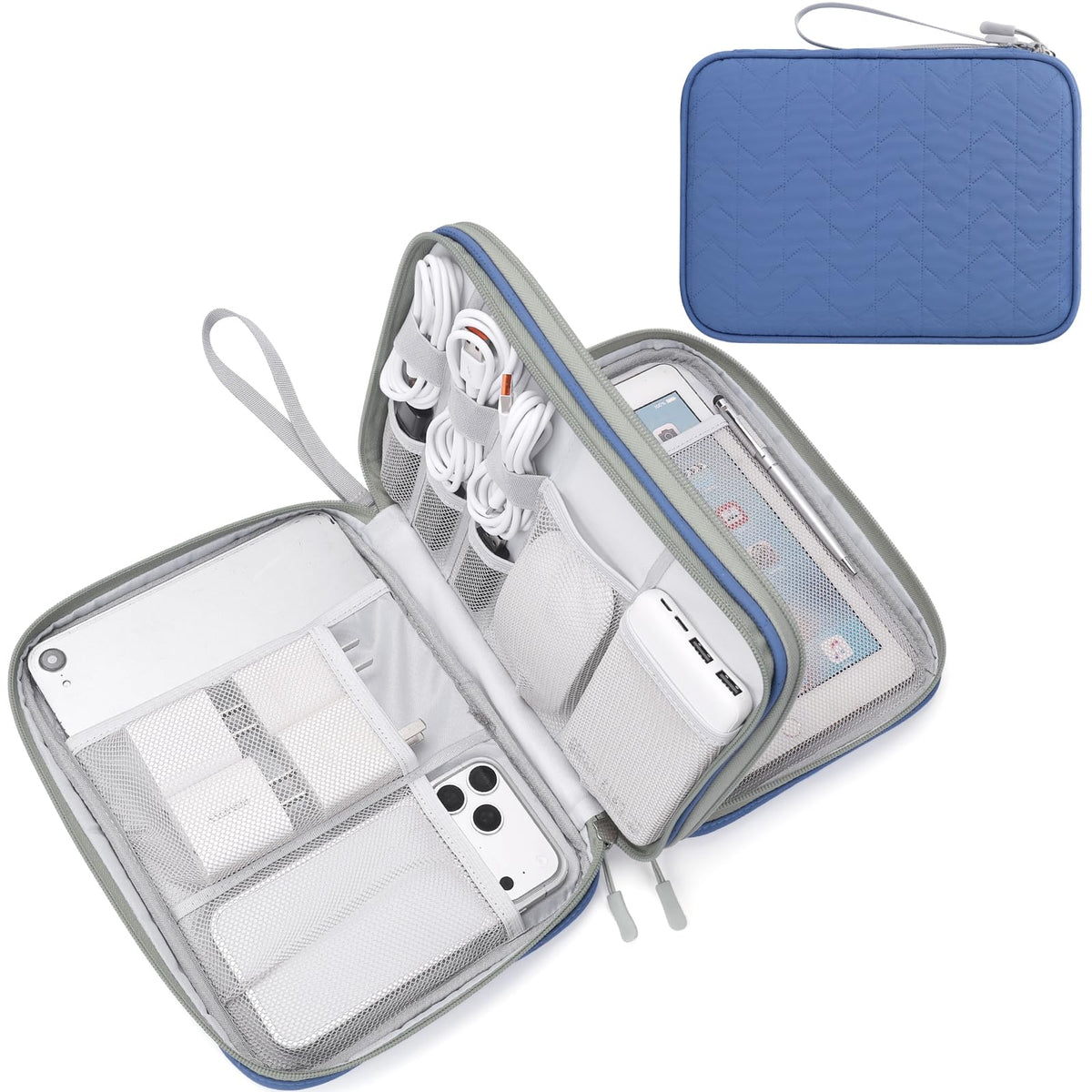 FYY Electronic Organizer, Travel Tech Pouch Bag, Cable Organizer Wine Red