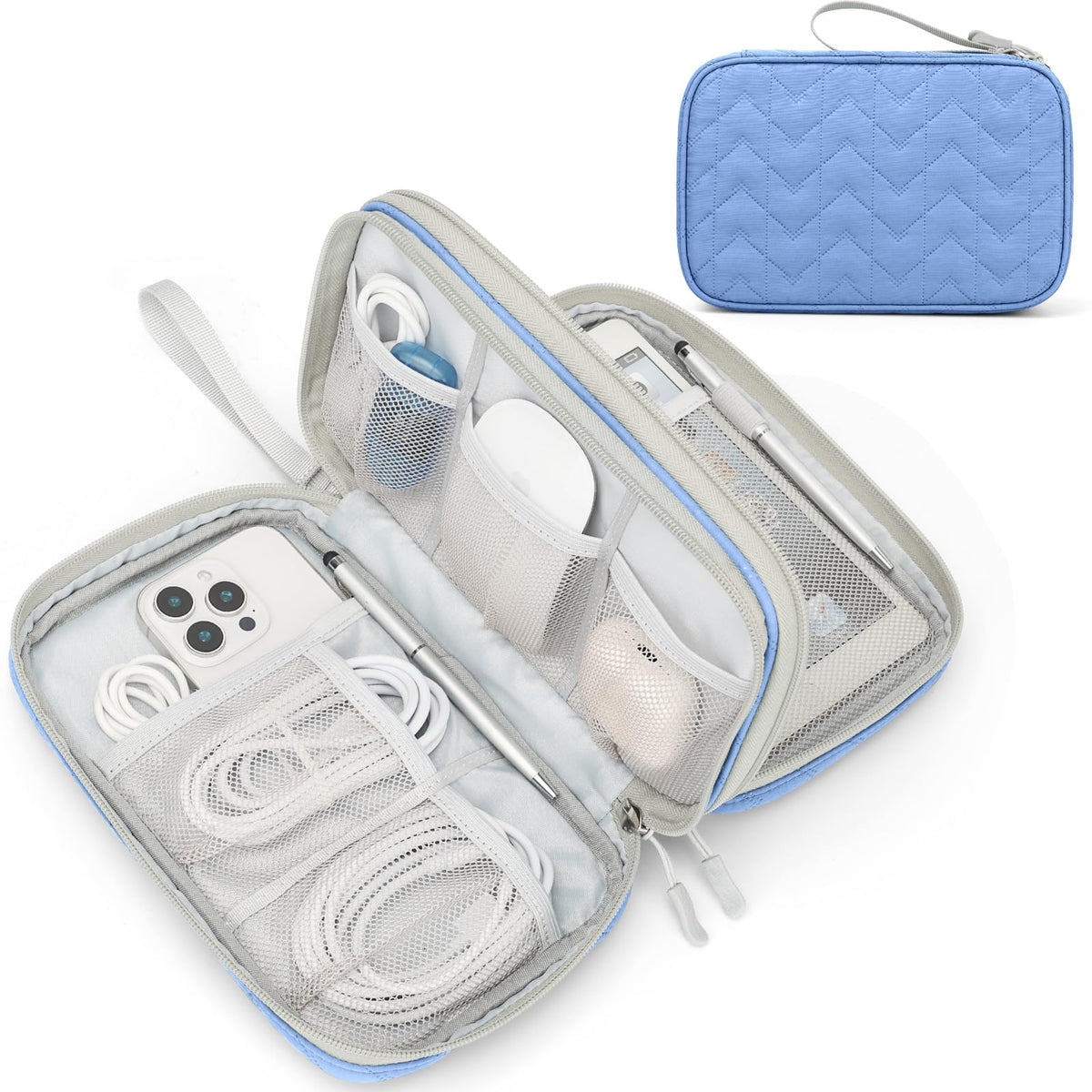 FYY Electronic Organizer, Travel Tech Pouch Bag, Cable Organizer Wine Red