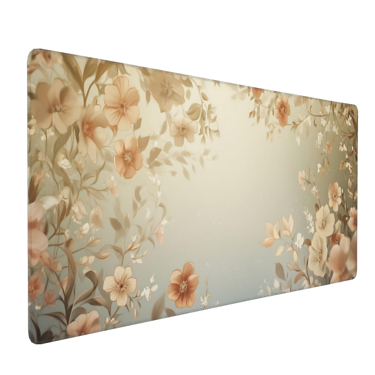 Dark Green Floral XXL Desk Mat, Extra Large Mouse Pad with Anti-Slip Base & Stitched Edges for Women, Aesthetic Desk Pad for Home Office Computer, Keyboard Mat Office Supplies Decor