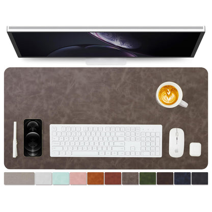Distressed Leather Desk Mat - Non-Slip PU Desk Pad for Office and Home - Desk Organization and Accessories - Ideal for Large Mouse Pad and Desk Mats on Top of Desks(Espresso,31.5"x 15.7")