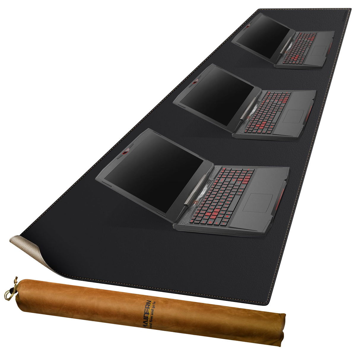 MAIDERN 43.3”x 19.6” Cork & Leather Desk Mat, Large Desk Pad (Cream)