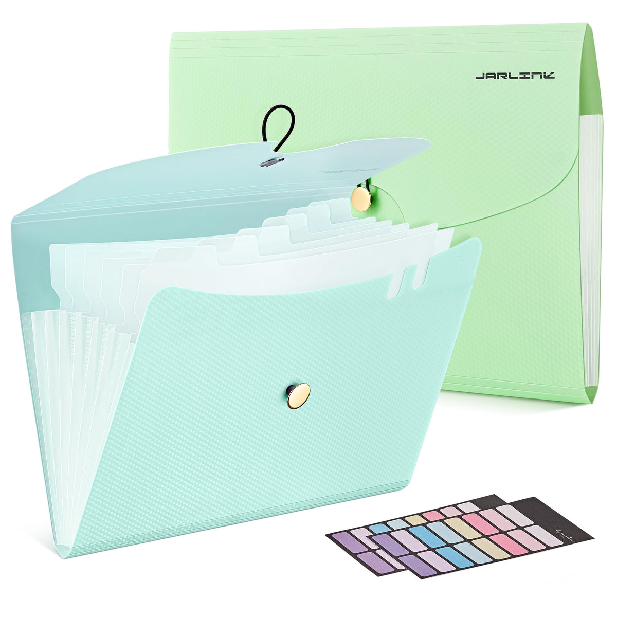 JARLINK 7 Pockets Expanding File Folder, A4 Accordion folders, Pink