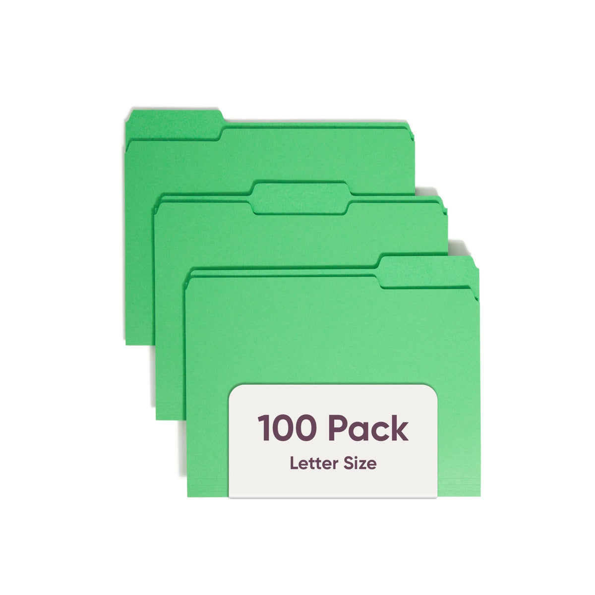 Smead Standard File Folders, 100 Count, Purple, 1/3-Cut Tabs, Letter Size (13043)