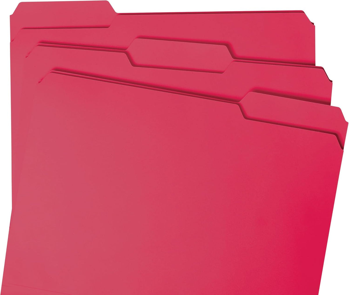 Smead File Folder, 1/3-Cut Tab, Assorted Positions, Letter Size, Red, Value Filing Products, 100 per Box