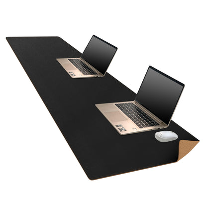 MAIDERN 43.3”x 19.6” Cork & Leather Desk Mat, Large Desk Pad (Cream)