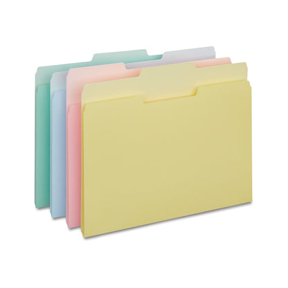 Staples File Folders, Letter Size, 1/3-Cut Tabs, Purple, 100/Pack