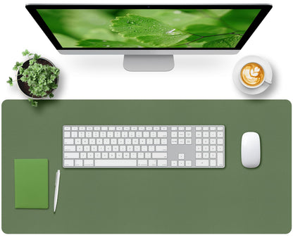 Bloss Green Desk Mat, Desk Matt for Desktop, Large Leather Desk Pad, Desk Pad Mat Waterproof, Computer Mat for Office Work/Home/Decor (31.5 x 15.7 Inches)