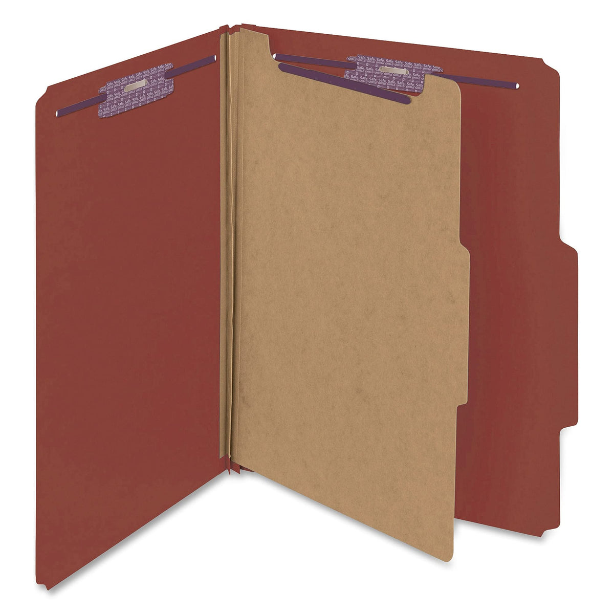 Smead Pressboard Classification File Folder with SafeSHIELD Fasteners, 1 Divider, 2" Expansion, Letter Size, Blue, 10 per Box (13730) (Pack of 1)