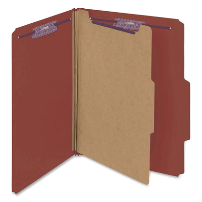 Smead Pressboard Classification File Folder with SafeSHIELD Fasteners, 1 Divider, 2" Expansion, Letter Size, Blue, 10 per Box (13730) (Pack of 1)