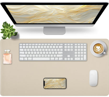 Bloss Green Desk Mat, Desk Matt for Desktop, Large Leather Desk Pad, Desk Pad Mat Waterproof, Computer Mat for Office Work/Home/Decor (31.5 x 15.7 Inches)