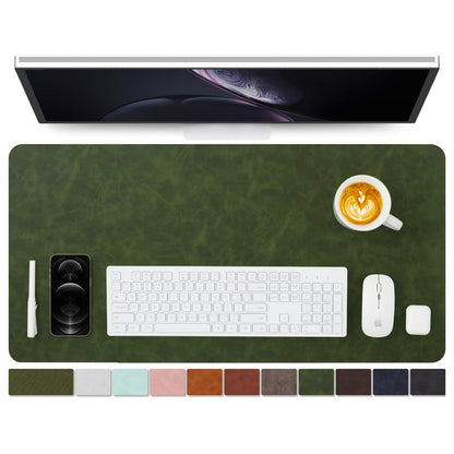 Distressed Leather Desk Mat - Non-Slip PU Desk Pad for Office and Home - Desk Organization and Accessories - Ideal for Large Mouse Pad and Desk Mats on Top of Desks(Espresso,31.5"x 15.7")