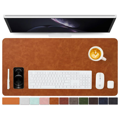 Distressed Leather Desk Mat - Non-Slip PU Desk Pad for Office and Home - Desk Organization and Accessories - Ideal for Large Mouse Pad and Desk Mats on Top of Desks(Espresso,31.5"x 15.7")