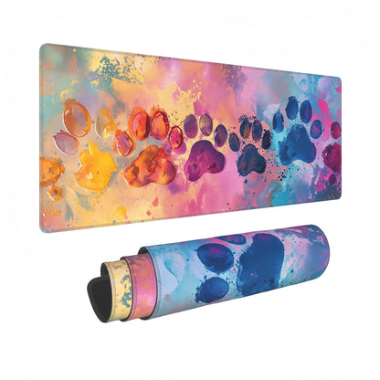 Cute Purple Mouse Pad,Large Kawaii Gaming Desk Mat 31.5 x 12 in