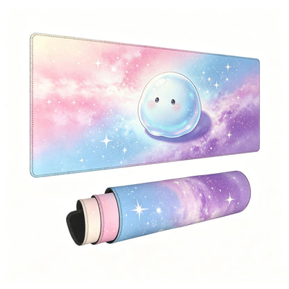 Cute Purple Mouse Pad,Large Kawaii Gaming Desk Mat 31.5 x 12 in
