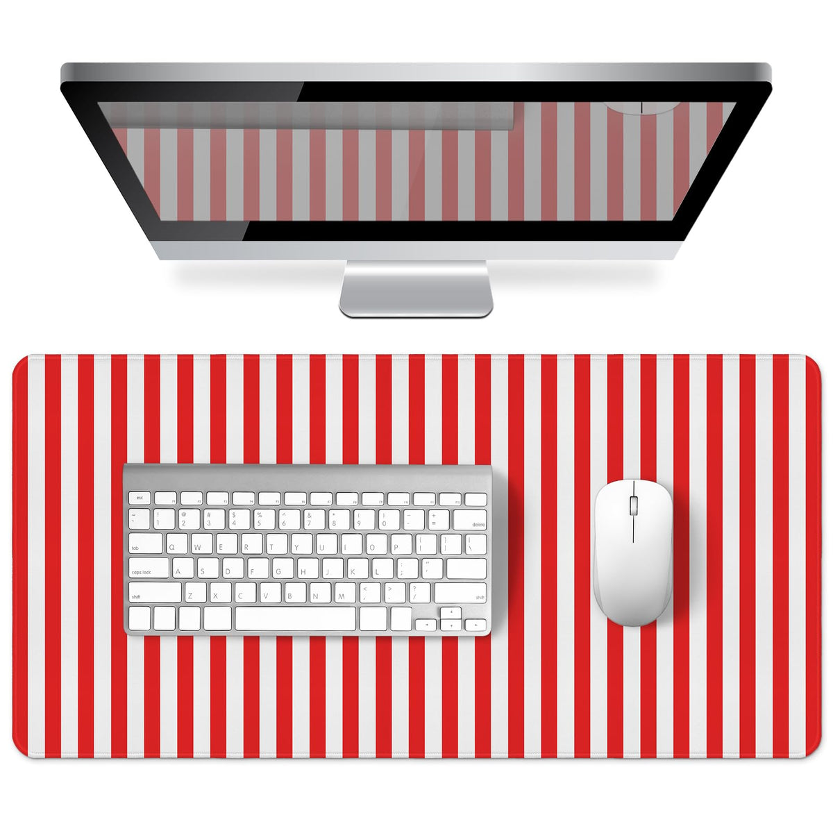 Green Striped Desk Mat Large Mouse Pad Cute Desk Pad Keyboard Computer Mat