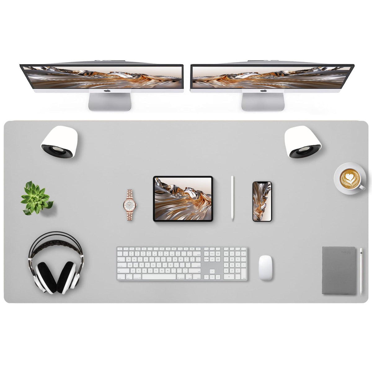 Bloss Green Desk Mat, Desk Matt for Desktop, Large Leather Desk Pad, Desk Pad Mat Waterproof, Computer Mat for Office Work/Home/Decor (31.5 x 15.7 Inches)