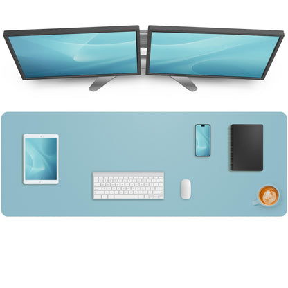 AFIING Leather Desk Pad Protector, Mouse Pad, Office Desk Mat, Non-Slip PU Leather Desk Blotter, Large Desk Mat, Waterproof Keyboard Mat for Office/Home/Decor (Dark Green, 48" x 17")