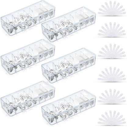 Tatuo Cord Organizer Box with Lid, Clear, 2 Pack