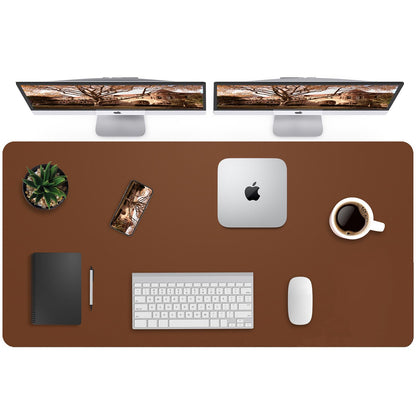 AFIING Leather Desk Pad Protector, Mouse Pad, Office Desk Mat, Non-Slip PU Leather Desk Blotter, Large Desk Mat, Waterproof Keyboard Mat for Office/Home/Decor (Dark Green, 48" x 17")
