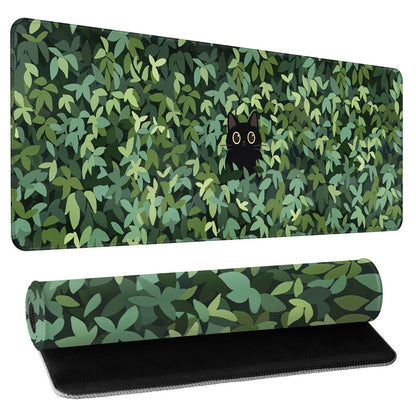 Leopard Desk Mat 31.5x11.8 Inch with Anti-Slip Rubber Base for Home Office