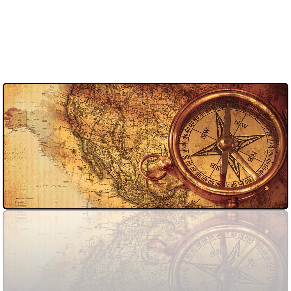 XXL Professional Large Mouse Pad & Computer Game Mouse Mat (35.4x15.7x0.1IN, Map) (90 * 40 Map)