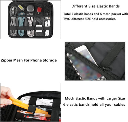 MATEIN Cable Organizer Bag, Large Travel Storage Bag, Sturdy Tool Case