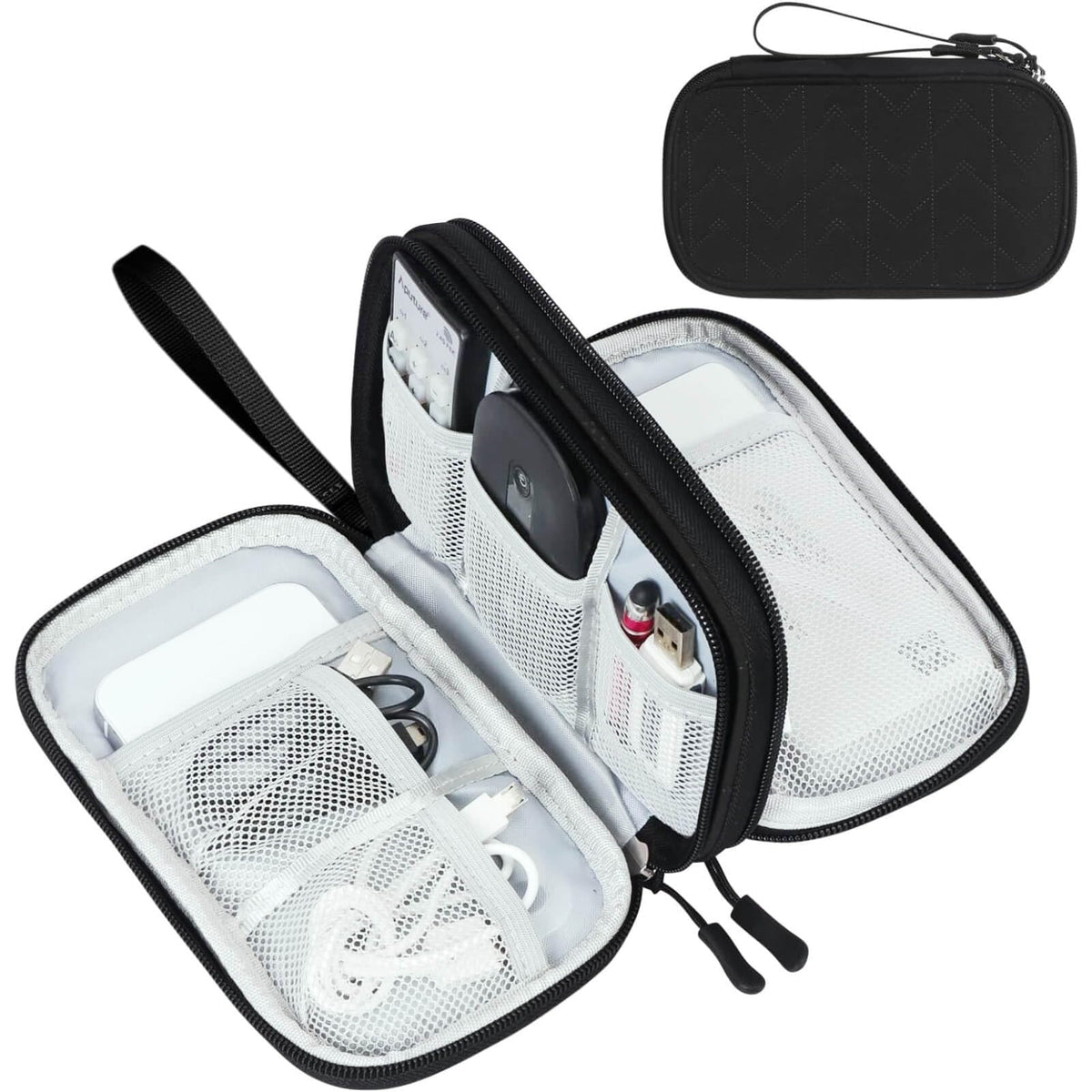FYY Electronic Organizer, Travel Tech Pouch Bag, Cable Organizer Wine Red