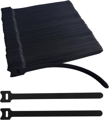 200 PCS 8 Inches Black Reusable Cable Ties, Adjustable Cord Straps, Cable Organizer, Cord Wrap and Hook Loop Cords Management,Adjustable Cord Ties