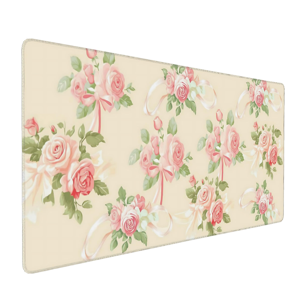 Dark Green Floral XXL Desk Mat, Extra Large Mouse Pad with Anti-Slip Base & Stitched Edges for Women, Aesthetic Desk Pad for Home Office Computer, Keyboard Mat Office Supplies Decor