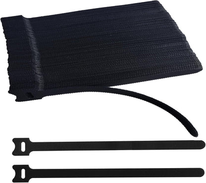 200 PCS 8 Inches Black Reusable Cable Ties, Adjustable Cord Straps, Cable Organizer, Cord Wrap and Hook Loop Cords Management,Adjustable Cord Ties