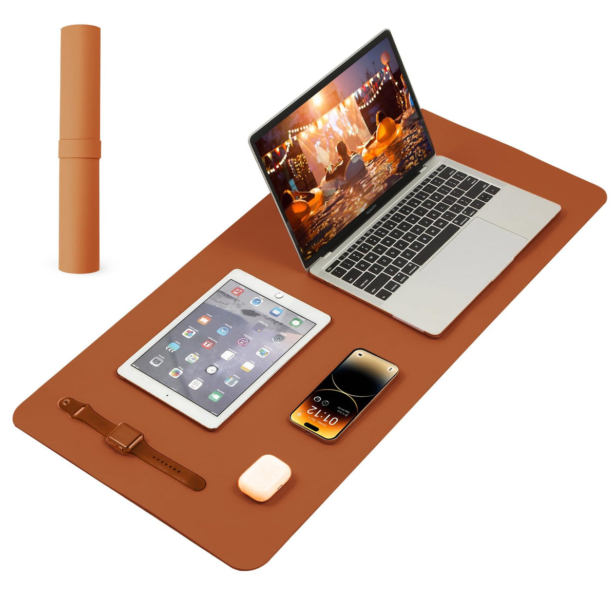 Large Office Leather Desk Mat, Large Mouse and Keyboard Pad, Laptop Pad, Desktop Protector(Black, 31.5 in. x 15.7 in.)