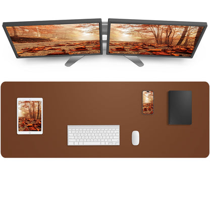 AFIING Leather Desk Pad Protector, Mouse Pad, Office Desk Mat, Non-Slip PU Leather Desk Blotter, Large Desk Mat, Waterproof Keyboard Mat for Office/Home/Decor (Dark Green, 48" x 17")