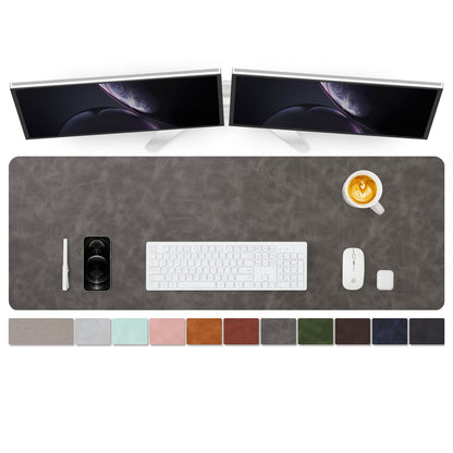 Distressed Leather Desk Mat - Non-Slip PU Desk Pad for Office and Home - Desk Organization and Accessories - Ideal for Large Mouse Pad and Desk Mats on Top of Desks(Espresso,31.5"x 15.7")