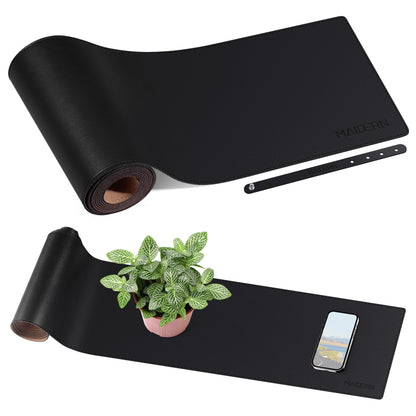MAIDERN 43.3”x 19.6” Cork & Leather Desk Mat, Large Desk Pad (Cream)