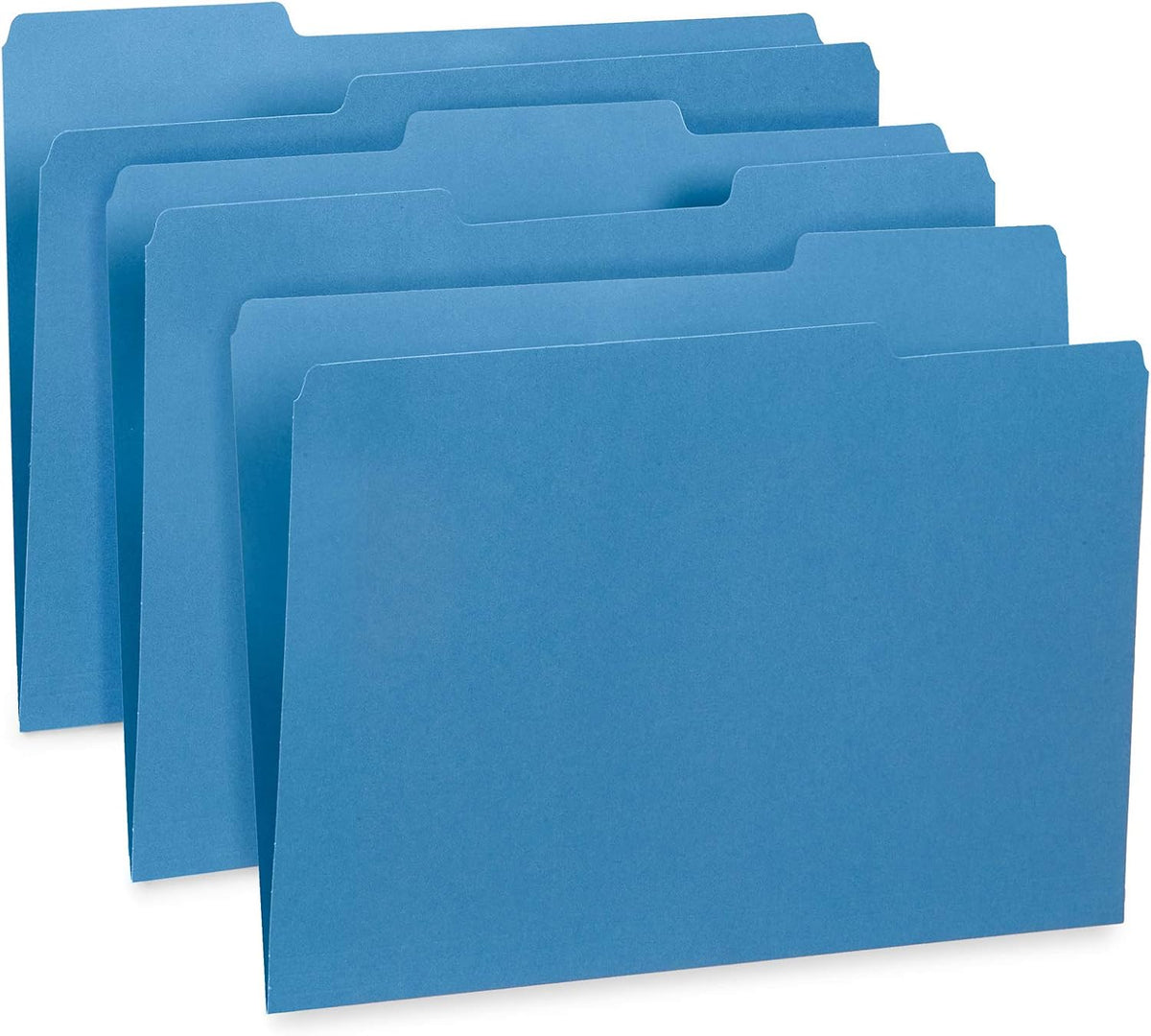 Blue Summit Supplies 100 File Folders, Letter Size, 1/3 Cut Tab, Blue