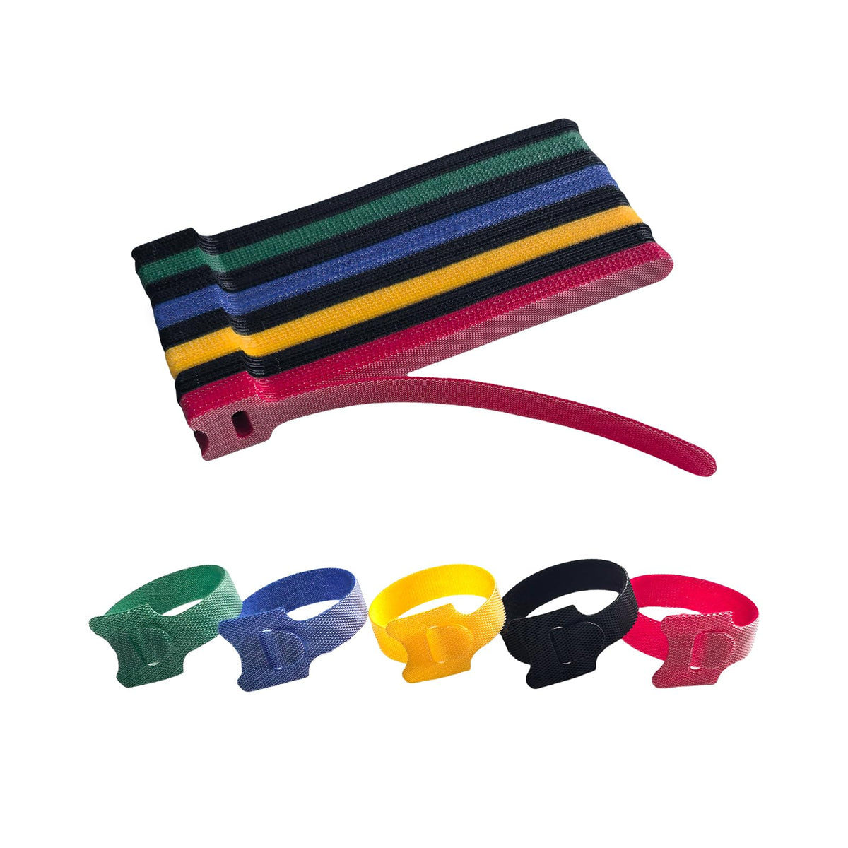 6 Inches 200 PCS Multi-Colour Reusable Cable Ties Cord Straps Multi-Purpose Wire Ties Cord Wrap Hook and Loop Organizer Cable Management,Adjustable Cord Ties