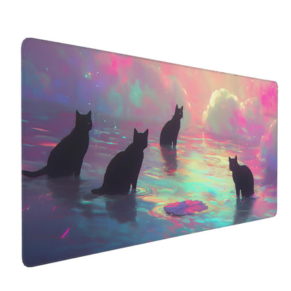 Dark Green Floral XXL Desk Mat, Extra Large Mouse Pad with Anti-Slip Base & Stitched Edges for Women, Aesthetic Desk Pad for Home Office Computer, Keyboard Mat Office Supplies Decor