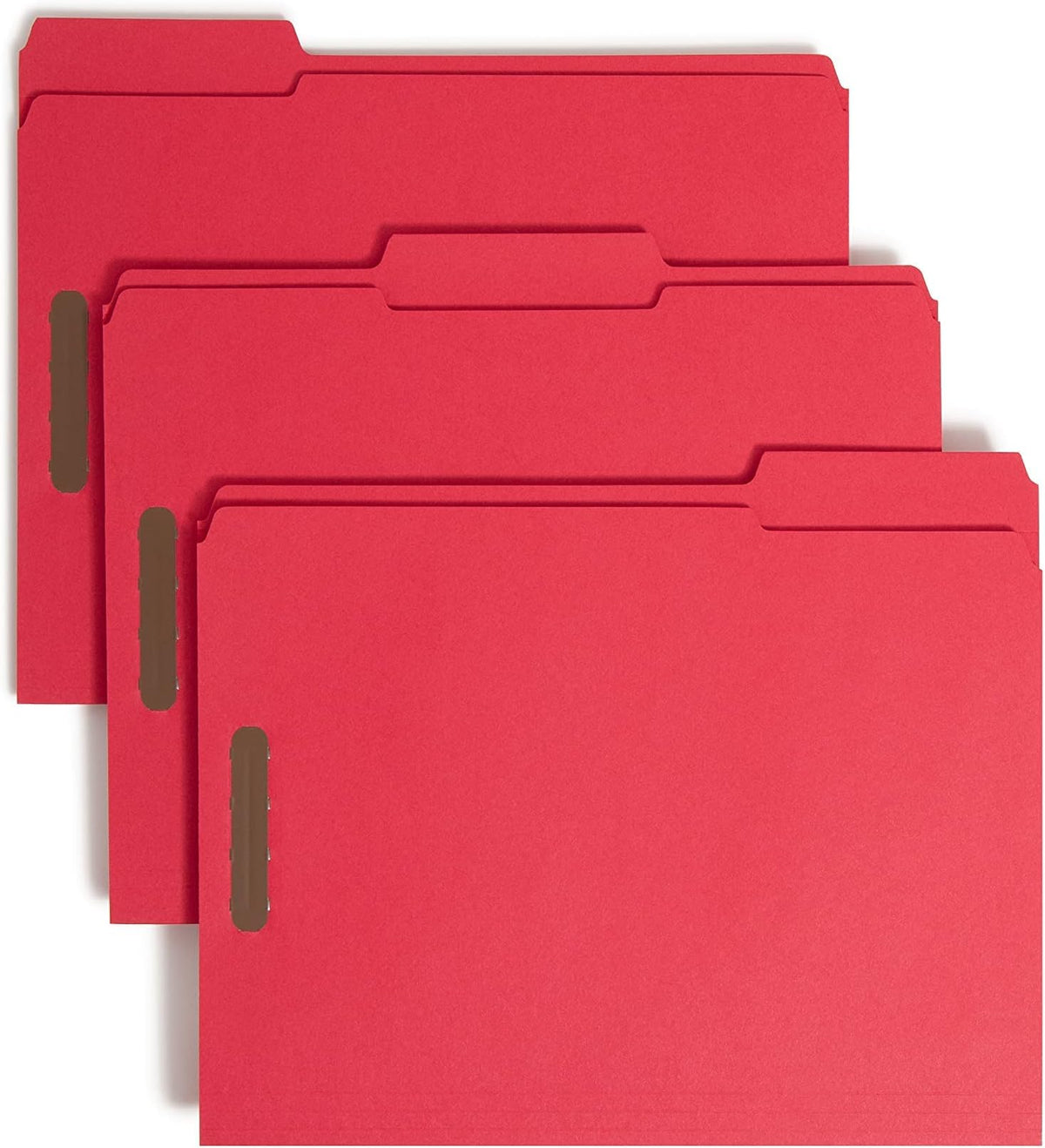 Smead Blue Fastener File Folders with Prongs, 3 Tab Letter Size