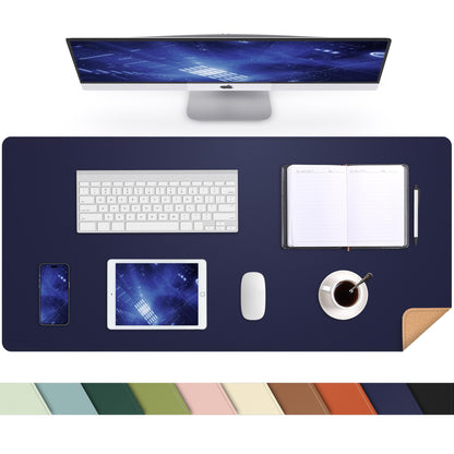 AFIING Large Desk Mat, 47" x 17",Black,Leather Desk Pad Protector for Mouse