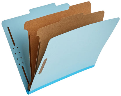 Amazon Basics Classification File Folders, 1 Divider, 2-Inch Embedded Fasteners, Letter Size for Documents, Light Green, 10-Pack