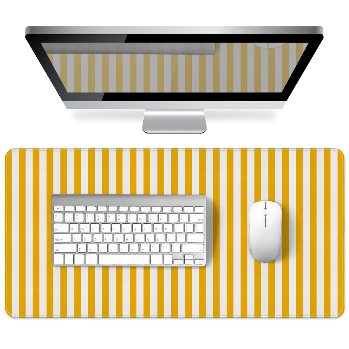 Green Striped Desk Mat Large Mouse Pad Cute Desk Pad Keyboard Computer Mat