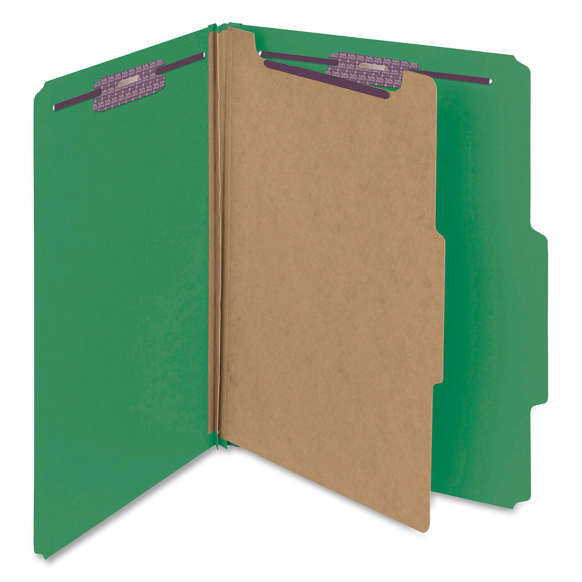 Smead Pressboard Classification File Folder with SafeSHIELD Fasteners, 1 Divider, 2" Expansion, Letter Size, Blue, 10 per Box (13730) (Pack of 1)