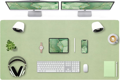 Bloss Green Desk Mat, Desk Matt for Desktop, Large Leather Desk Pad, Desk Pad Mat Waterproof, Computer Mat for Office Work/Home/Decor (31.5 x 15.7 Inches)