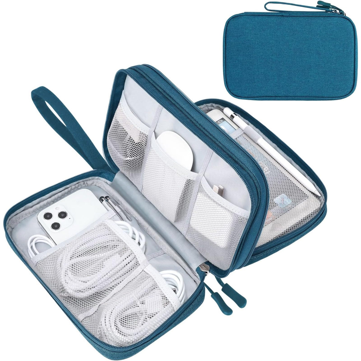FYY Electronic Organizer, Travel Tech Pouch Bag, Cable Organizer Wine Red