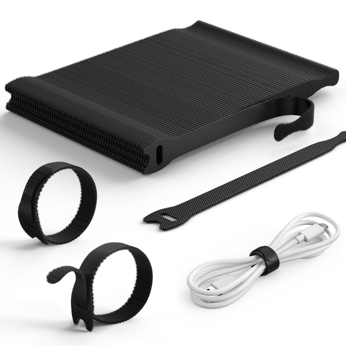 Lamicall 20 Pack Silicone Cable Ties, Reusable Cord Organizer Straps