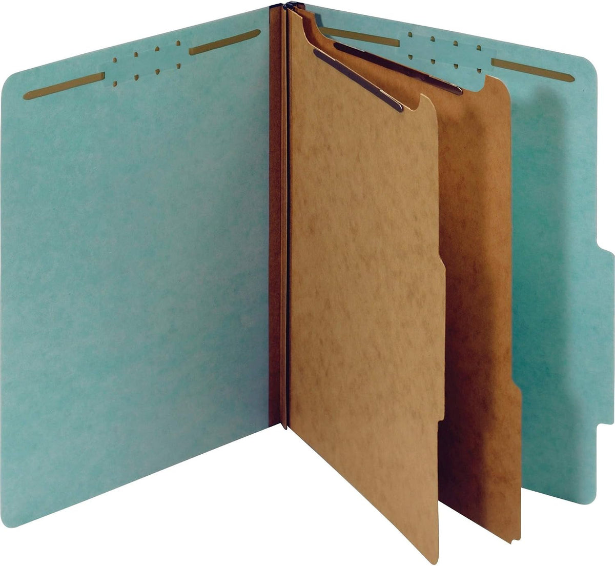 Pendaflex Recycled Classification File Folders, 2 Dividers, 2" Embedded Fasteners, 2/5 Tab Cut, Letter Size, Red (24075R), Specialty, Box of 10