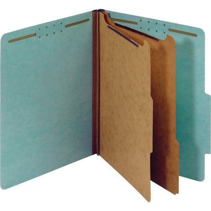 Pendaflex Recycled Classification File Folders, 2 Dividers, 2" Embedded Fasteners, 2/5 Tab Cut, Letter Size, Red (24075R), Specialty, Box of 10