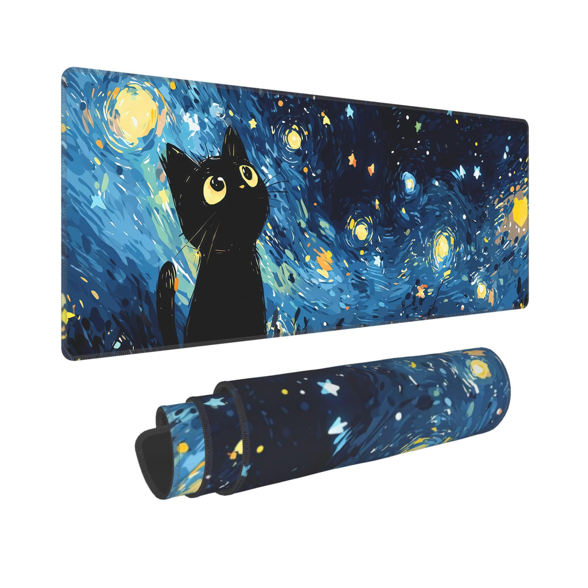 Cute Purple Mouse Pad,Large Kawaii Gaming Desk Mat 31.5 x 12 in